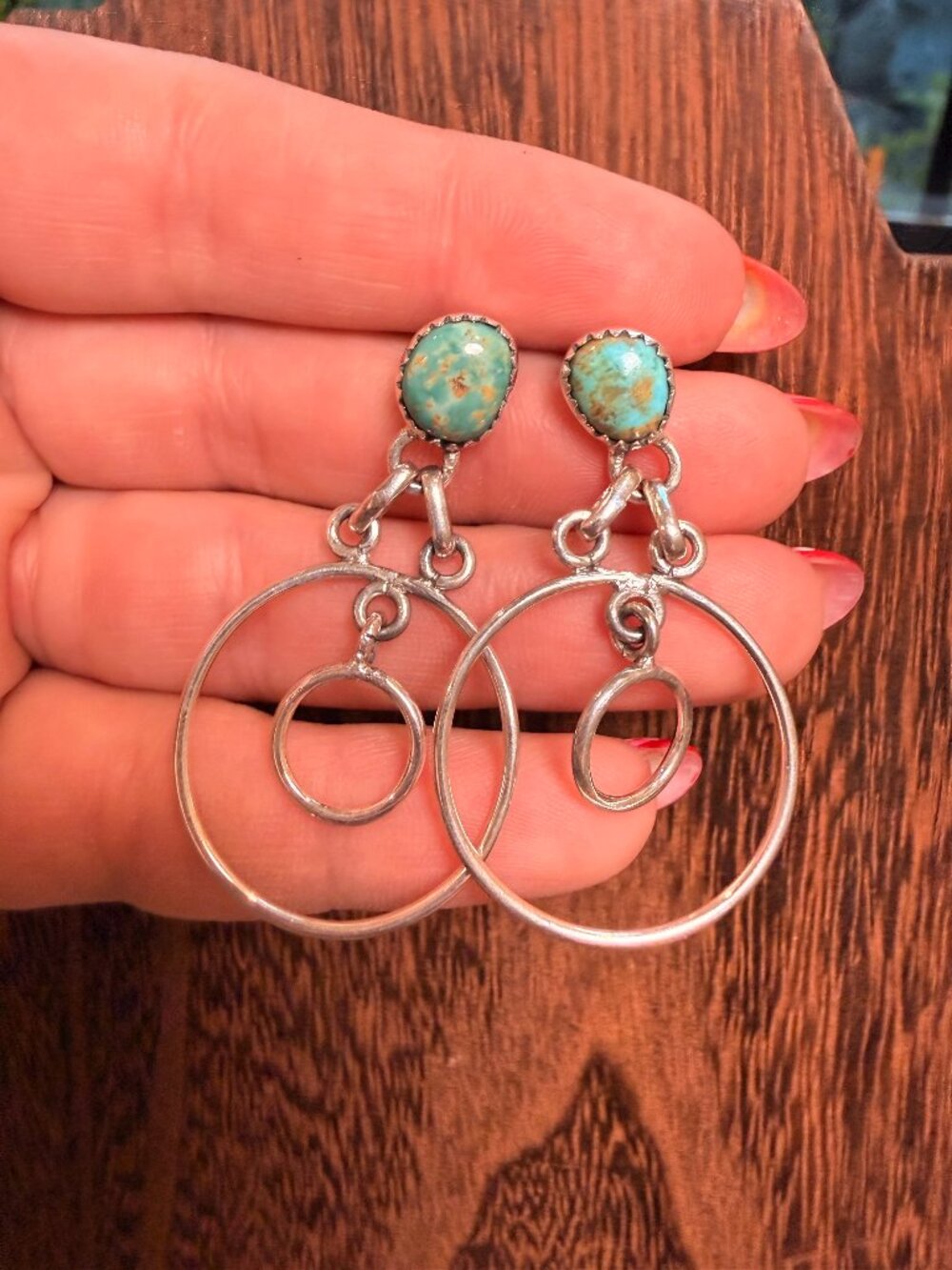 Royston and Sterling Silver Double Hoop Earrings